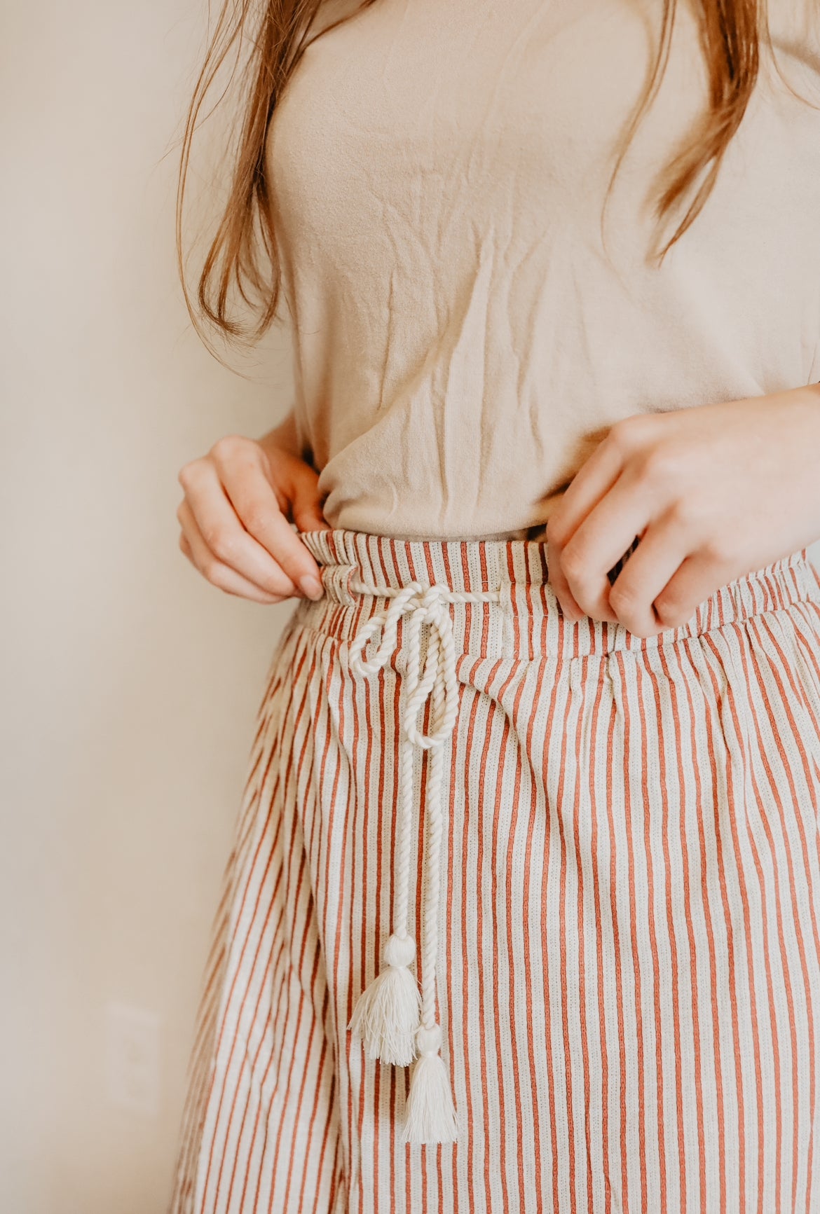 Quincy Pinstripe Midi Skirt