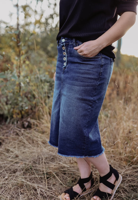 Haven Midi Denim Skirt