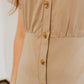 Slim Fit Button Detail Dress in Taupe