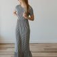 Alternating Stripe Navy Maxi Dress