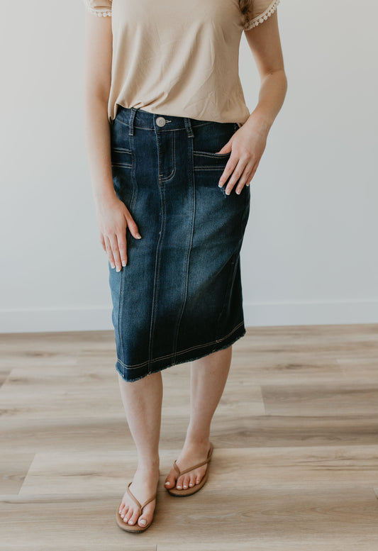 Rome Midi Denim Skirt