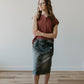 Oakley Midi Denim Skirt in Black Sandblast