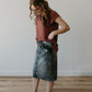 Oakley Midi Denim Skirt in Black Sandblast