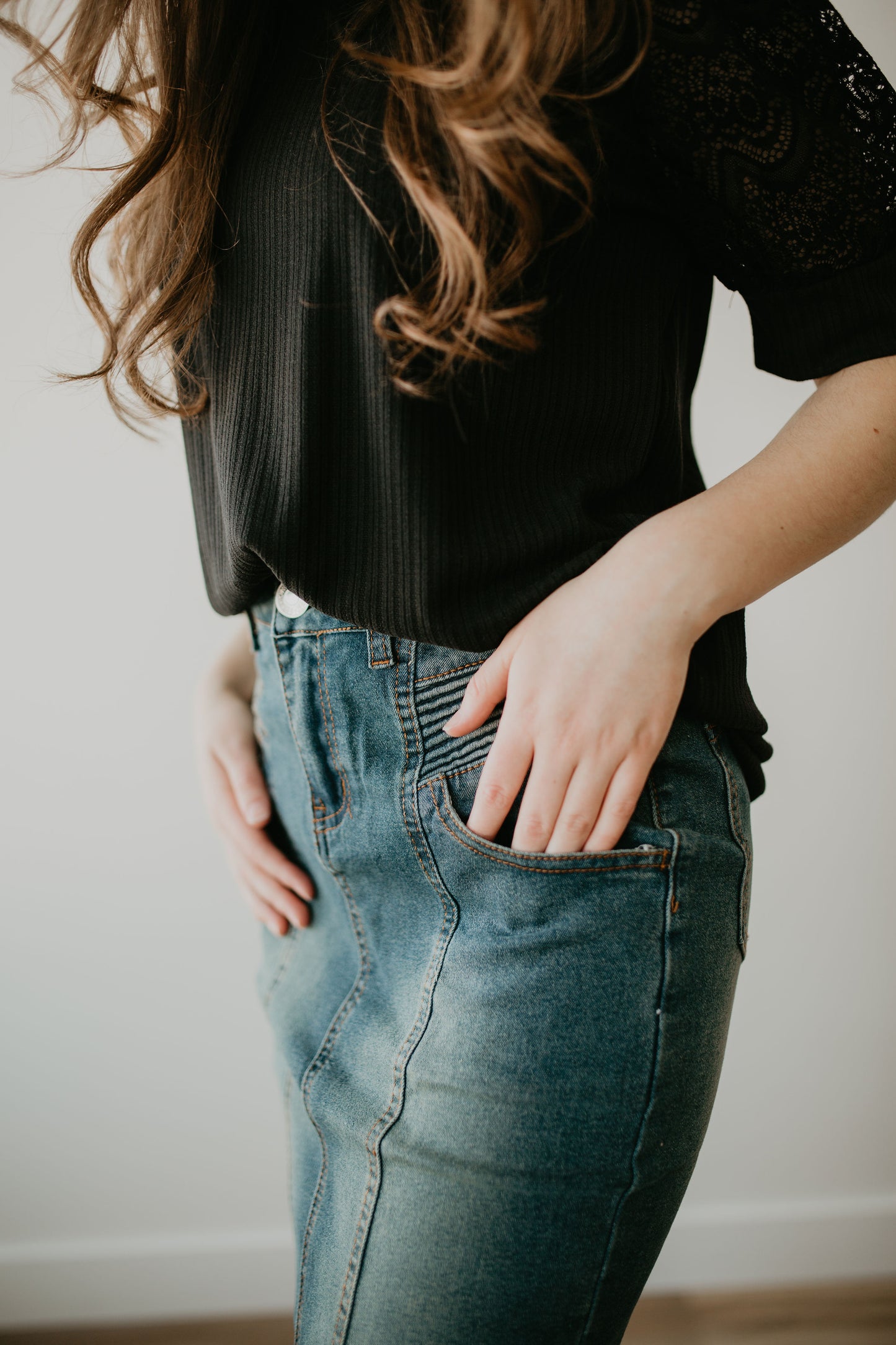 Peyton Midi Denim Skirt