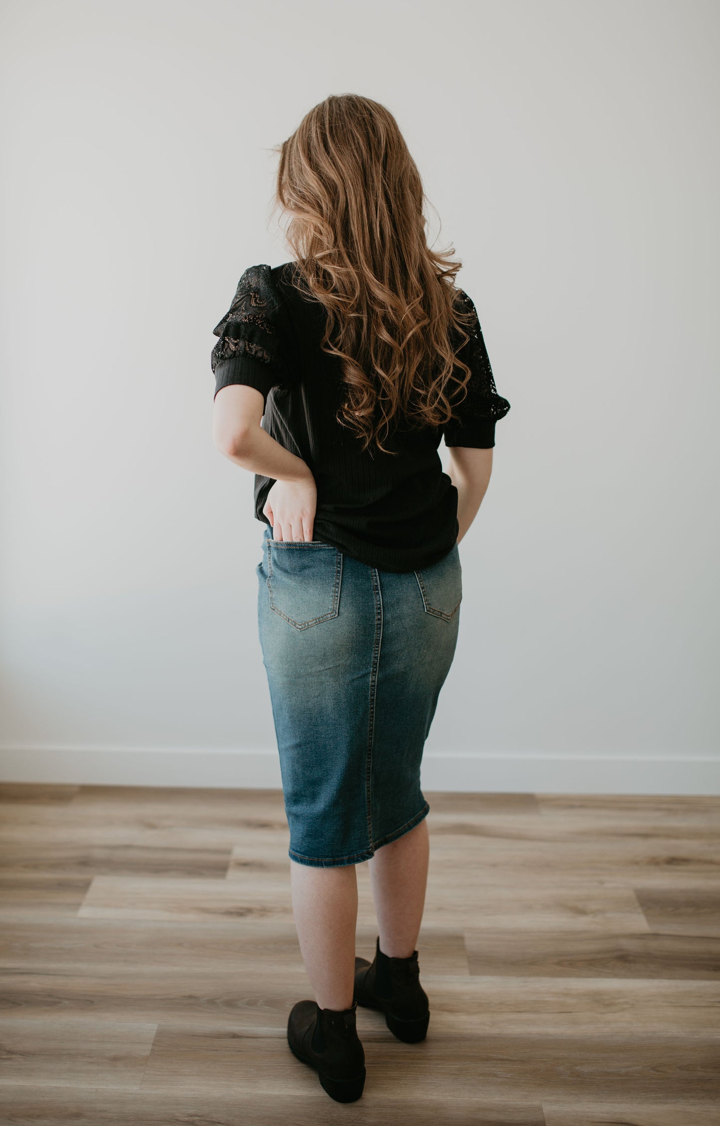 Peyton Midi Denim Skirt